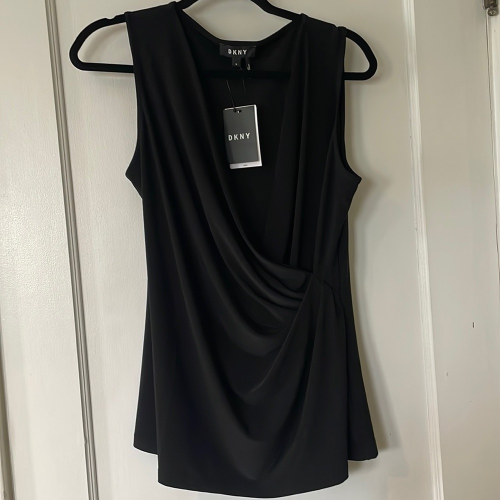 DKNY Faux Wrap Shell Size M